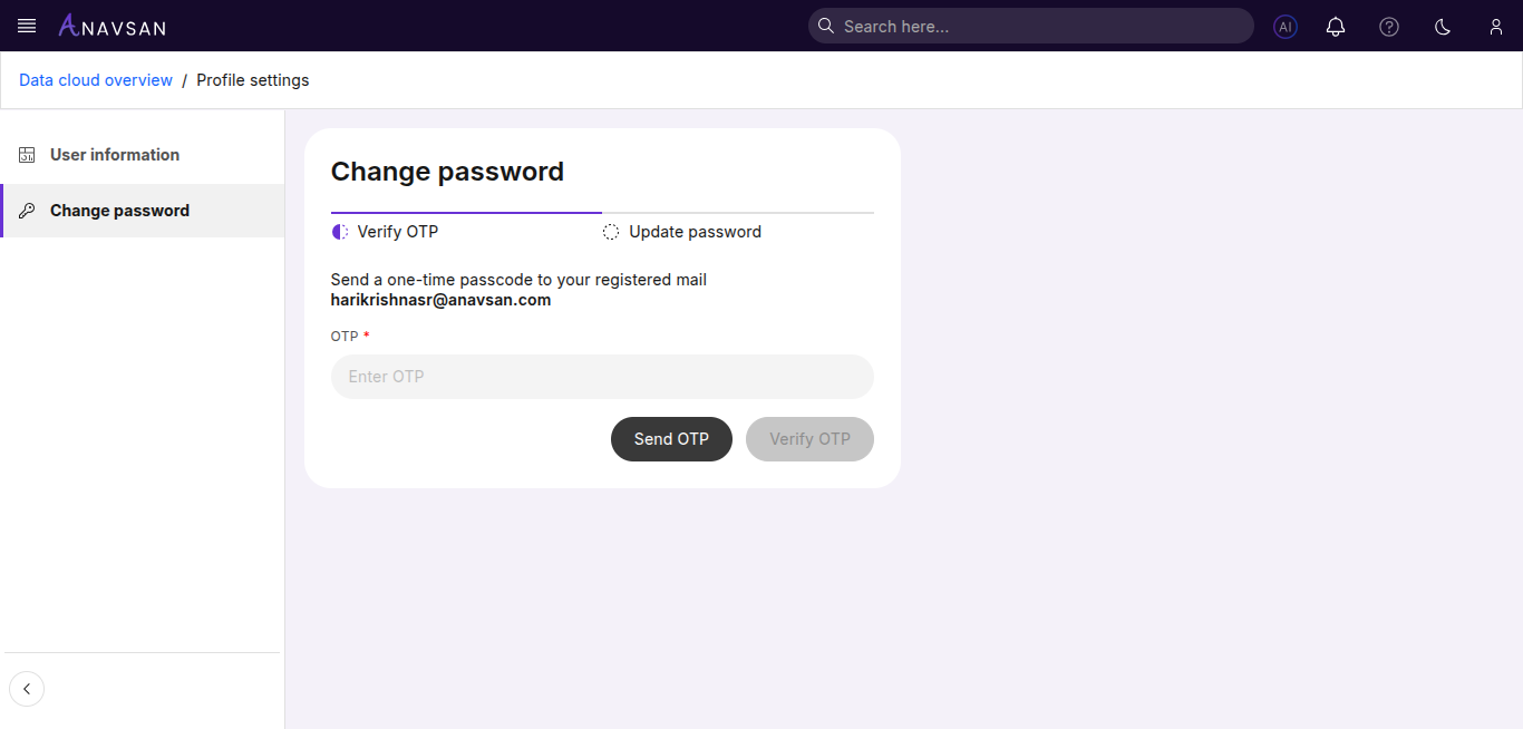 Change Password - OTP Verification