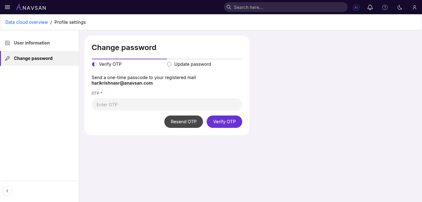 Change Password - OTP Sent