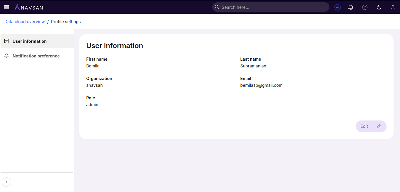 Profile User Information