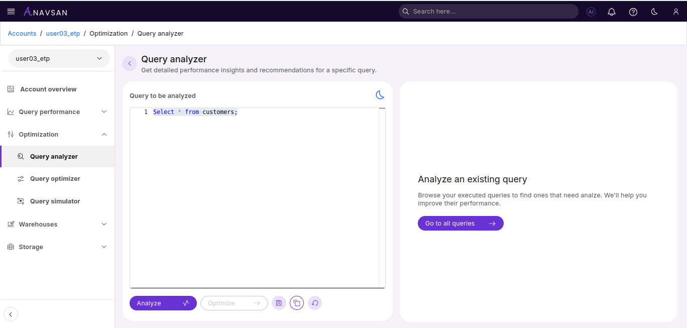 Query Analyzer - With Query