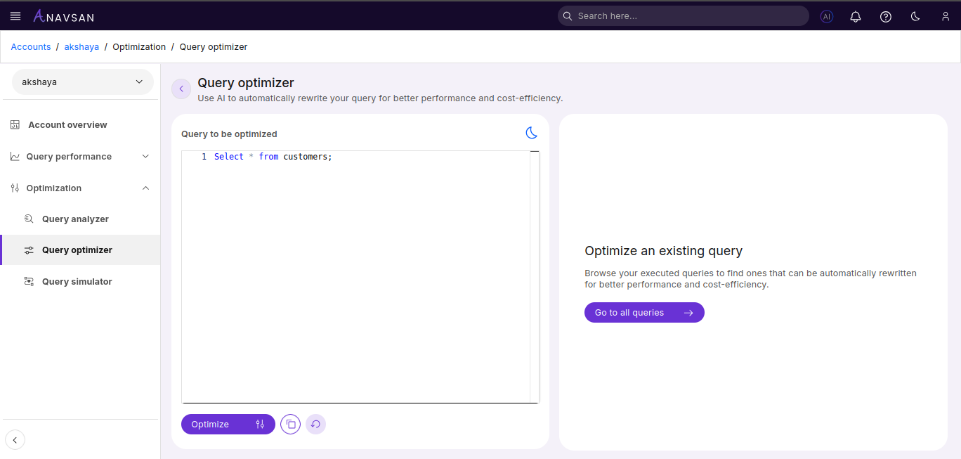 Query Optimizer - With Query
