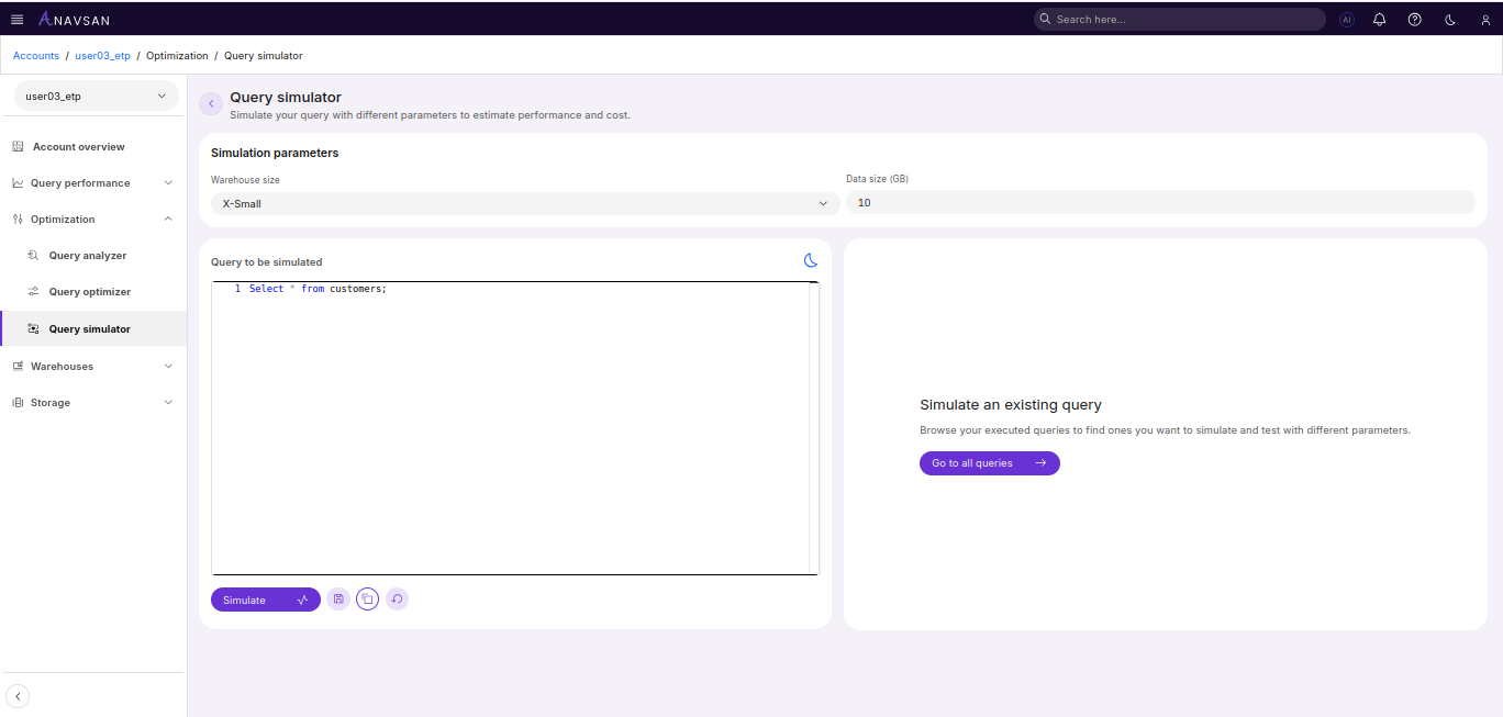 Query Simulator - With Query