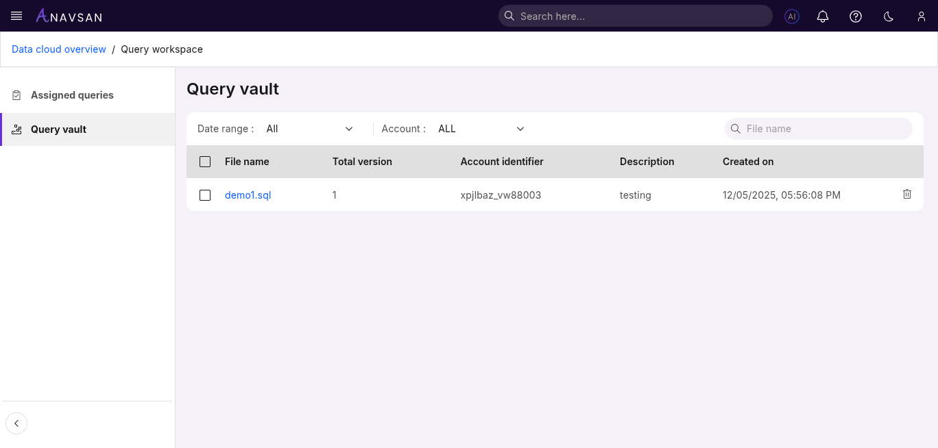 Query Vault with Files