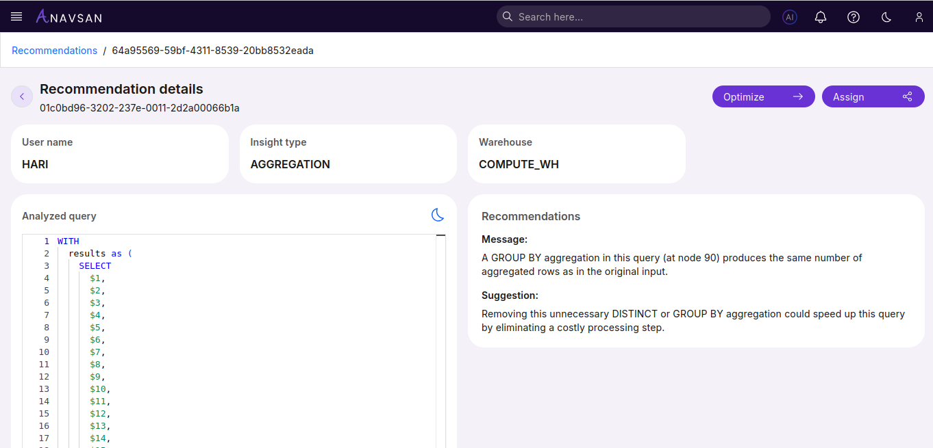 Recommendation Details
